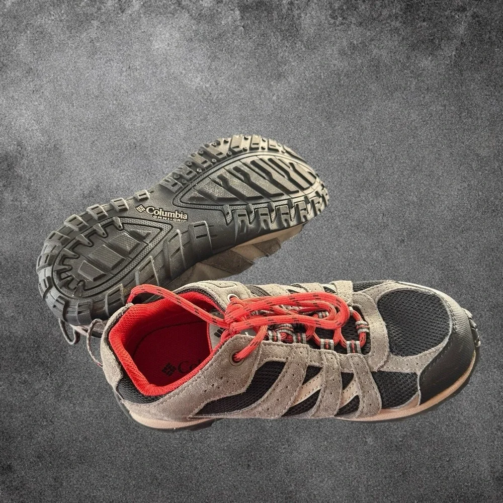 Columbia Omni Grip Hiking Shoes Womens Size 5 Gray Red Trail Outdoor Lightweight